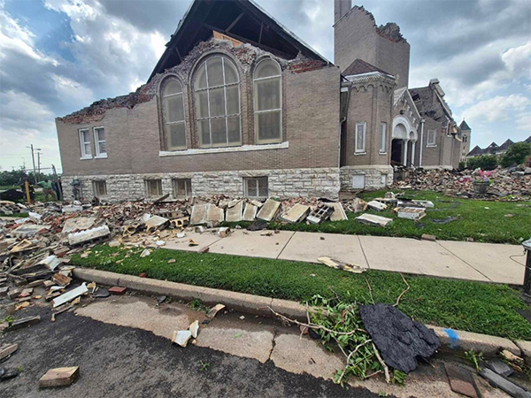 Centennial Christian Church missing roof