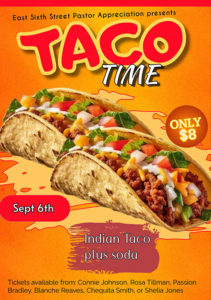Indian Taco sale on Sept 6th