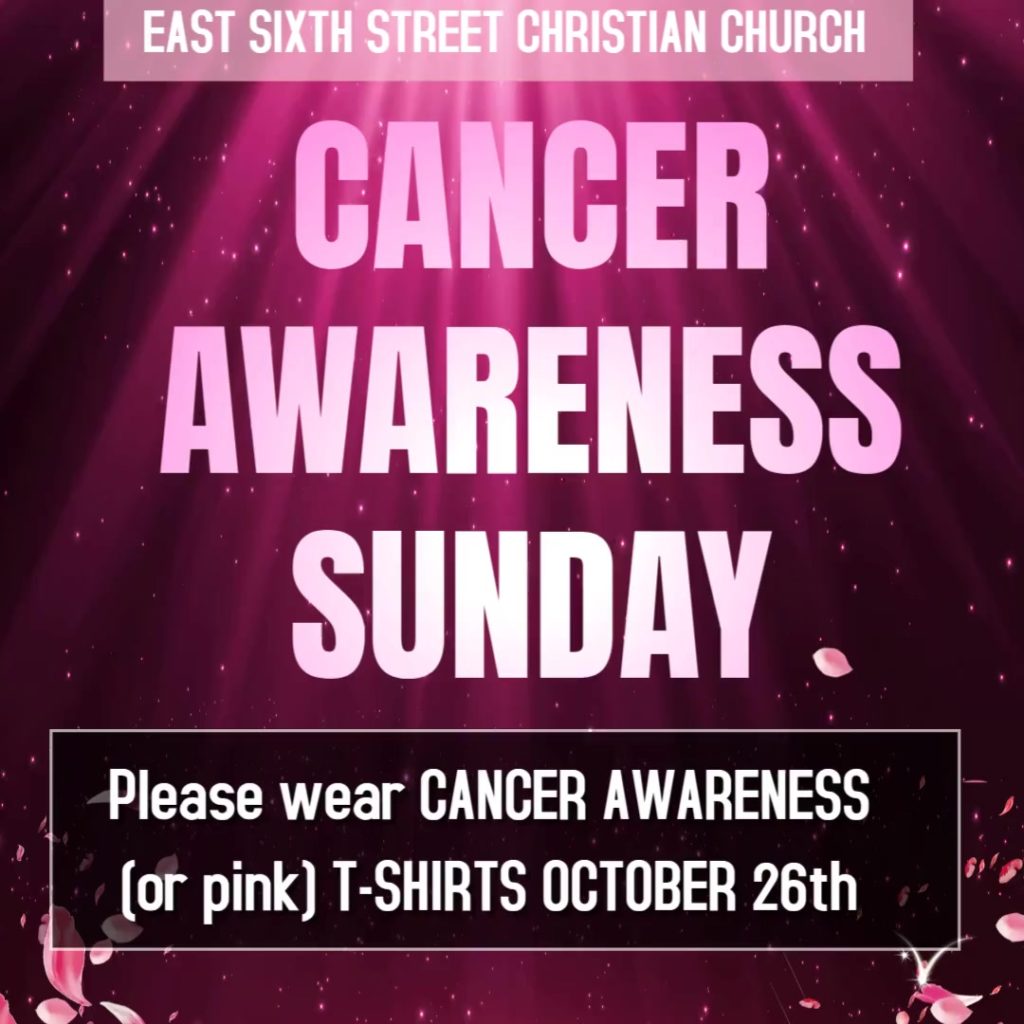 Cancer Awareness Sunday October 26th - wear your t-shirt!